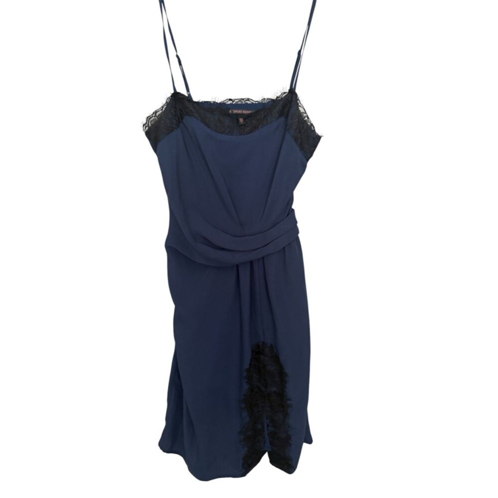 Victoria’s Secret Navy & Black Lace Slit Slip Dress - Size 4 - 2014